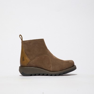 Women's Fly London Sely918fly Wedge Grey Brown / Brown | TQIVAD-901